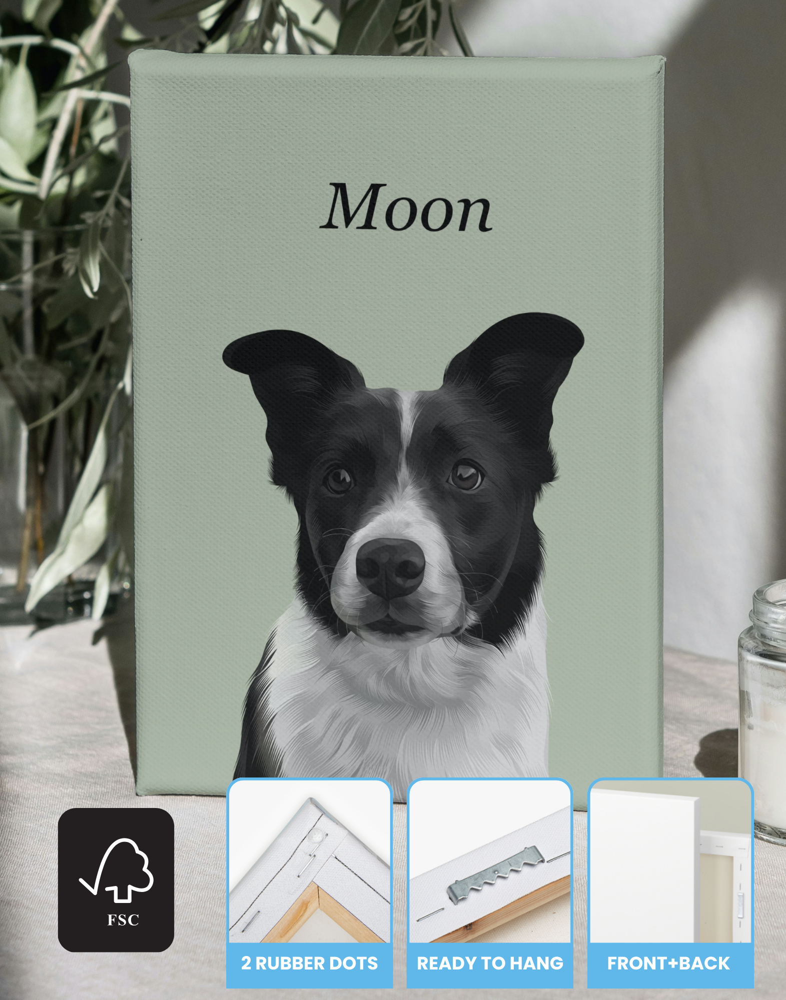 Detailed Pet Portrait - Canvas or Framed Poster