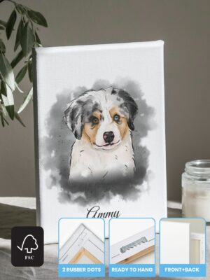 Cute Watercolor Pet Portrait - Canvas or Framed Poster