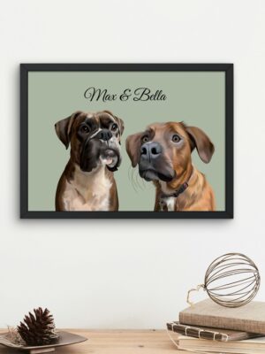 Couple Pet Portrait - Canvas or Framed Poster