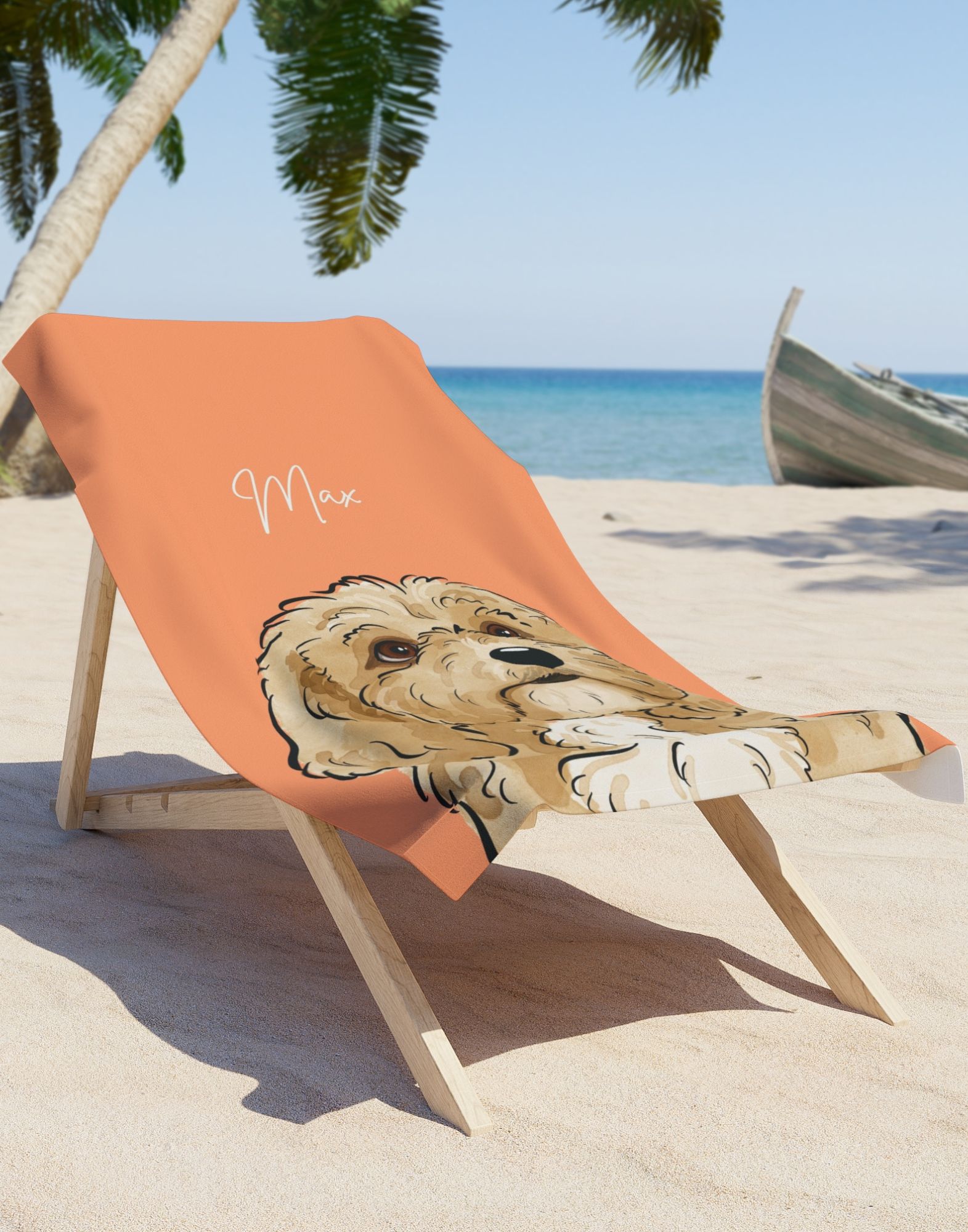 Watercolor Pet Portrait | Beach Towel