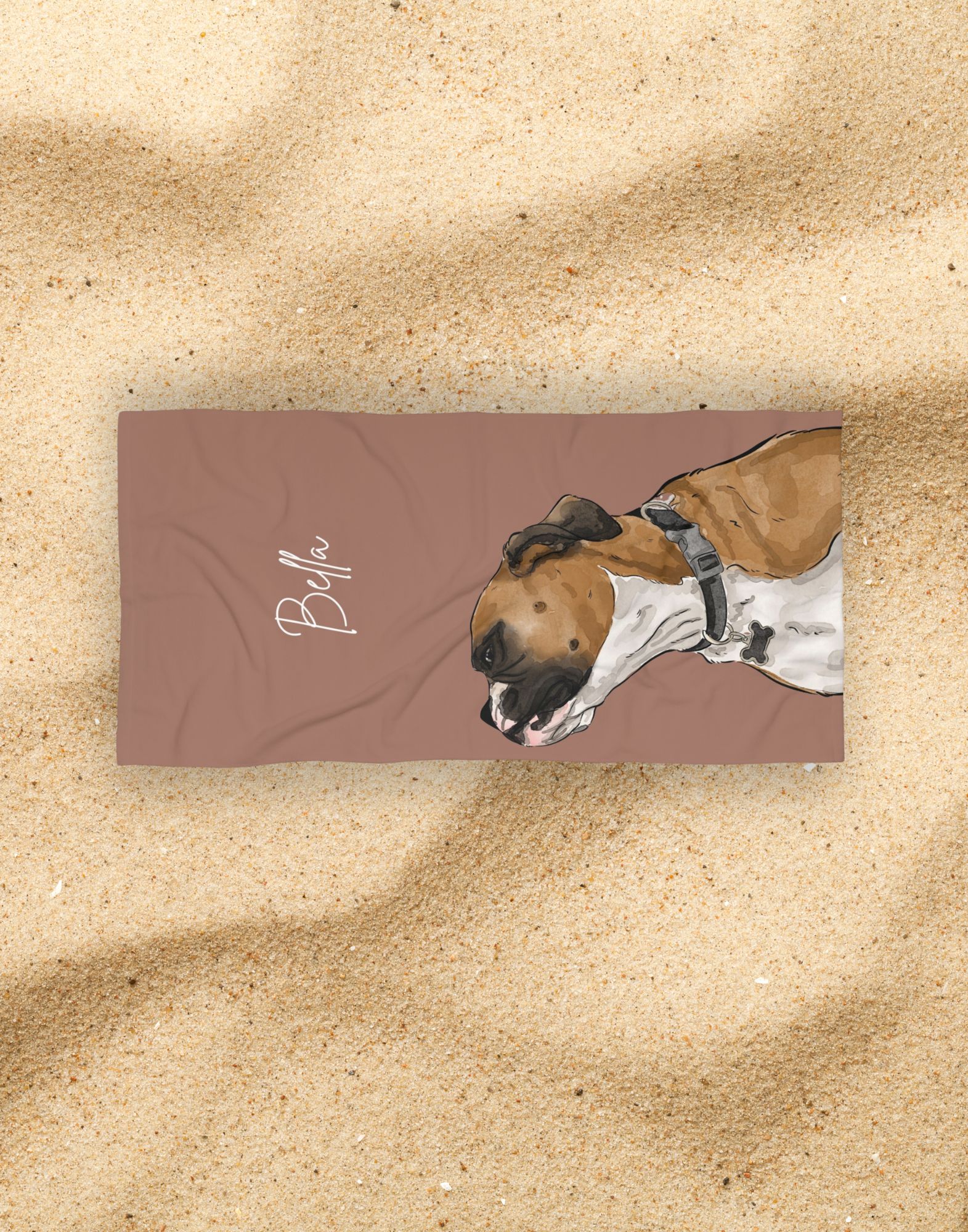 Watercolor Pet Portrait | Beach Towel - Image 6