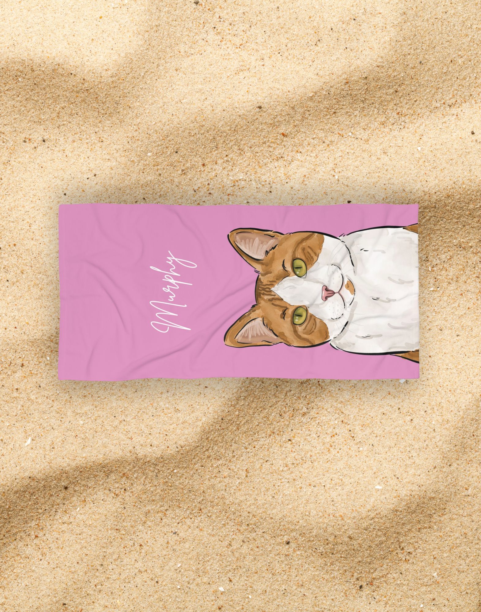 Watercolor Pet Portrait | Beach Towel - Image 4